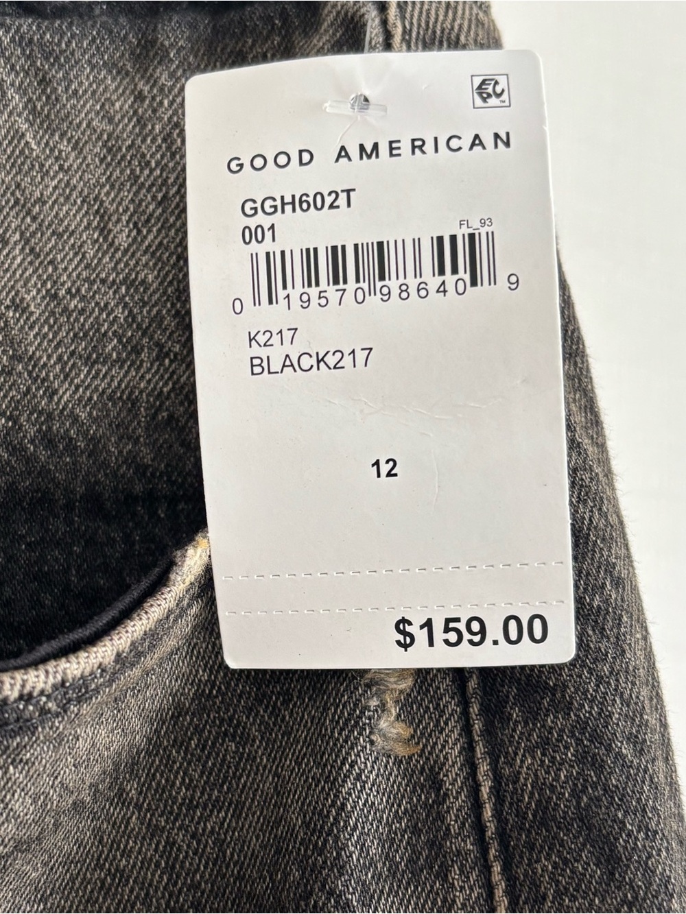 NWT Good American Good Girlfriend High Waist Jeans Black 12/31